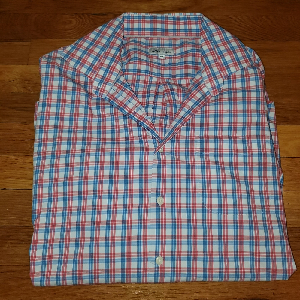 Peter Millar Checkered Long Sleeve Button Down Dress Shirt - Picture 6 of 7